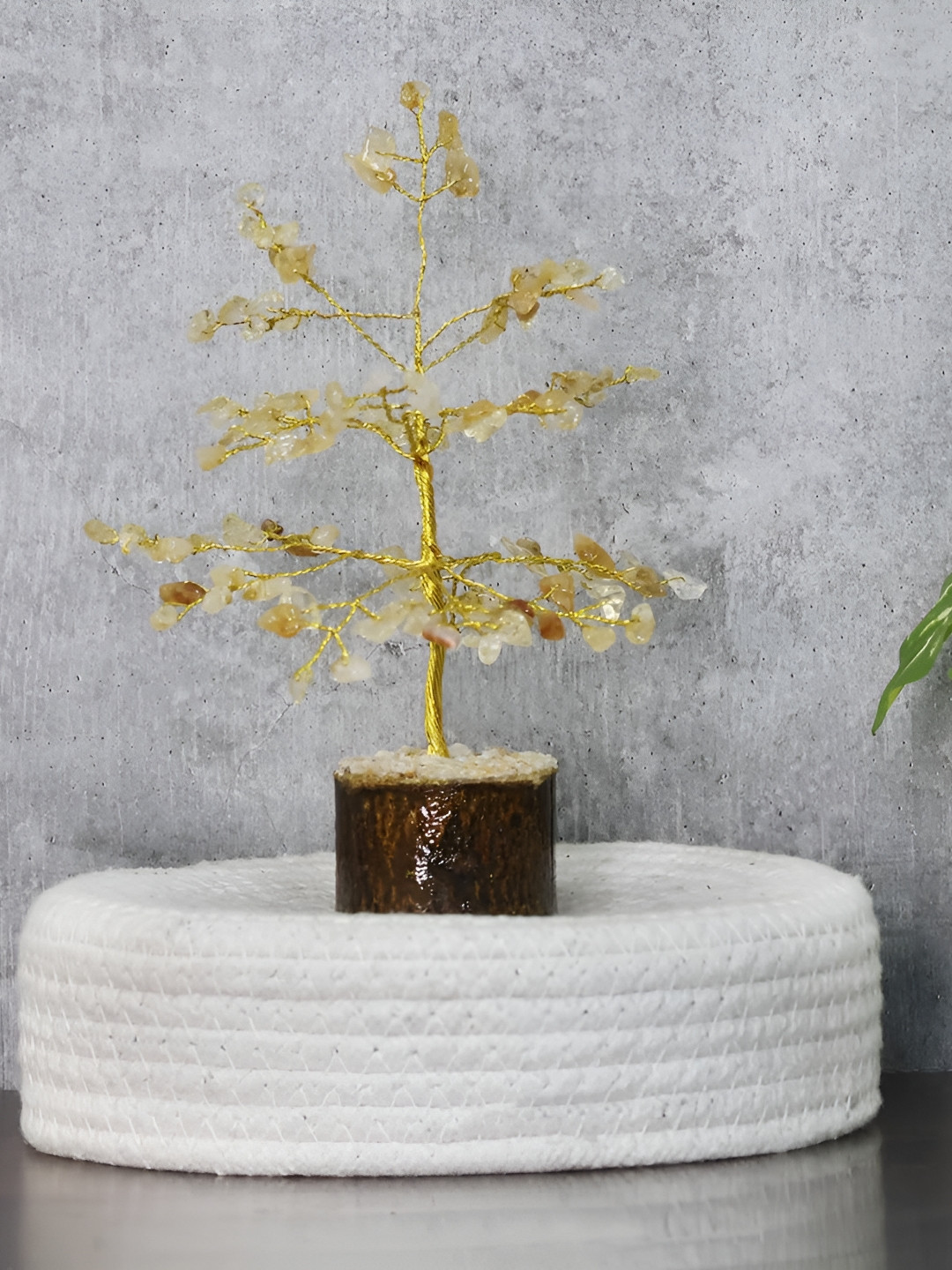 Shubhanjali Citrine Tree Yellow Stone Natural Home Office Medium Showpiece - 8 Inches