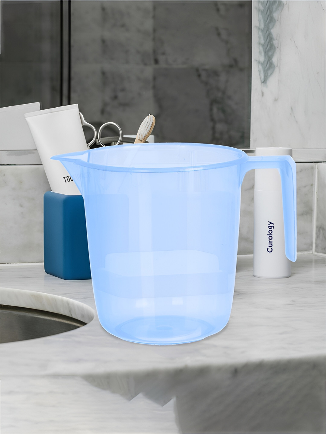 Kuber Industries Blue & Grey 6 Pieces Bath Mug 1.1L each