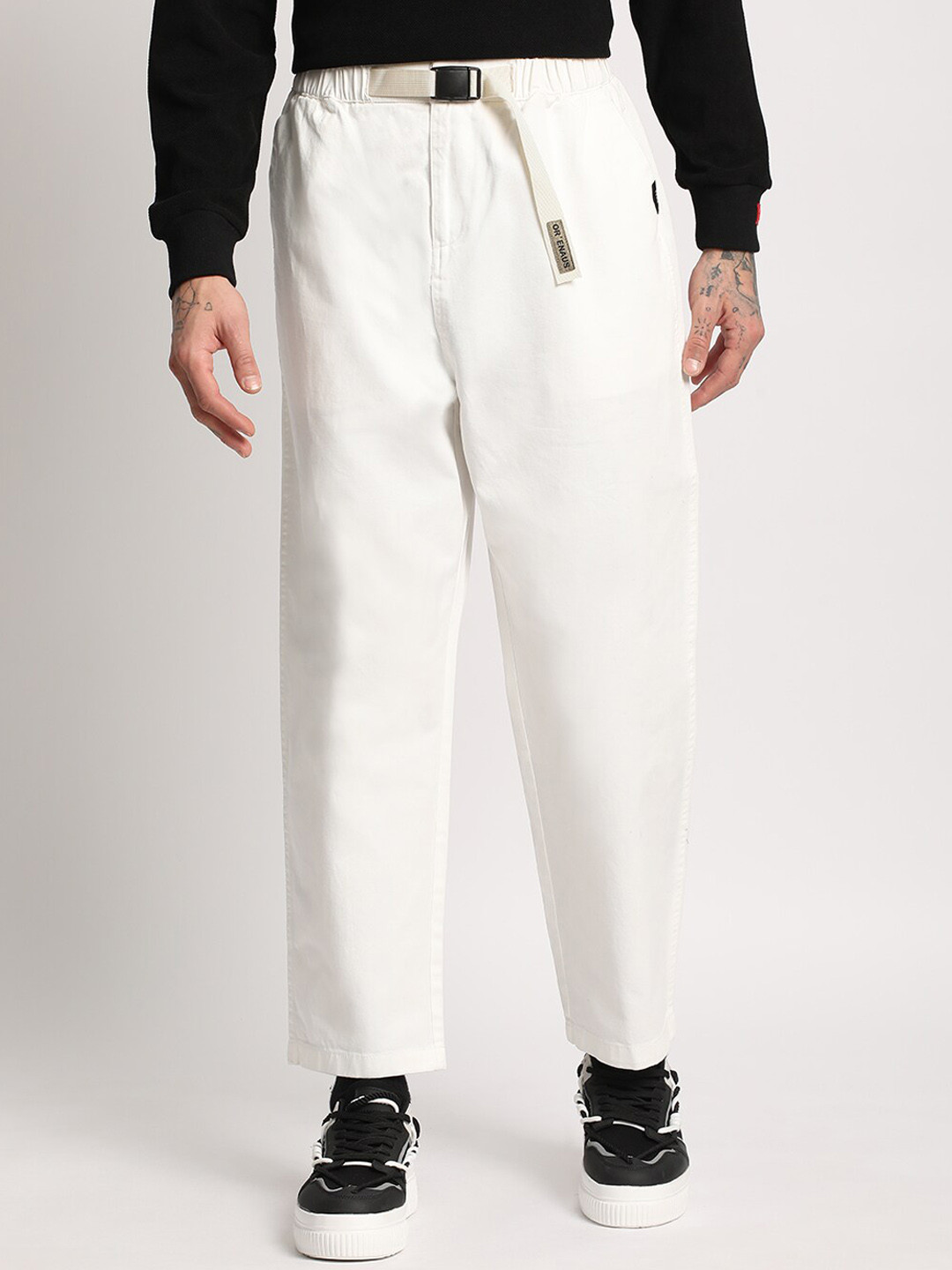 THE BEAR HOUSE Men Straight Fit Mid Rise Cotton Trousers