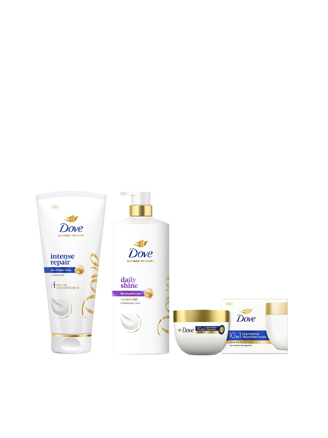 Dove Set of Daily Shine Shampoo+Intense Repair Hair Conditioner+Deep Repair Hair Mask