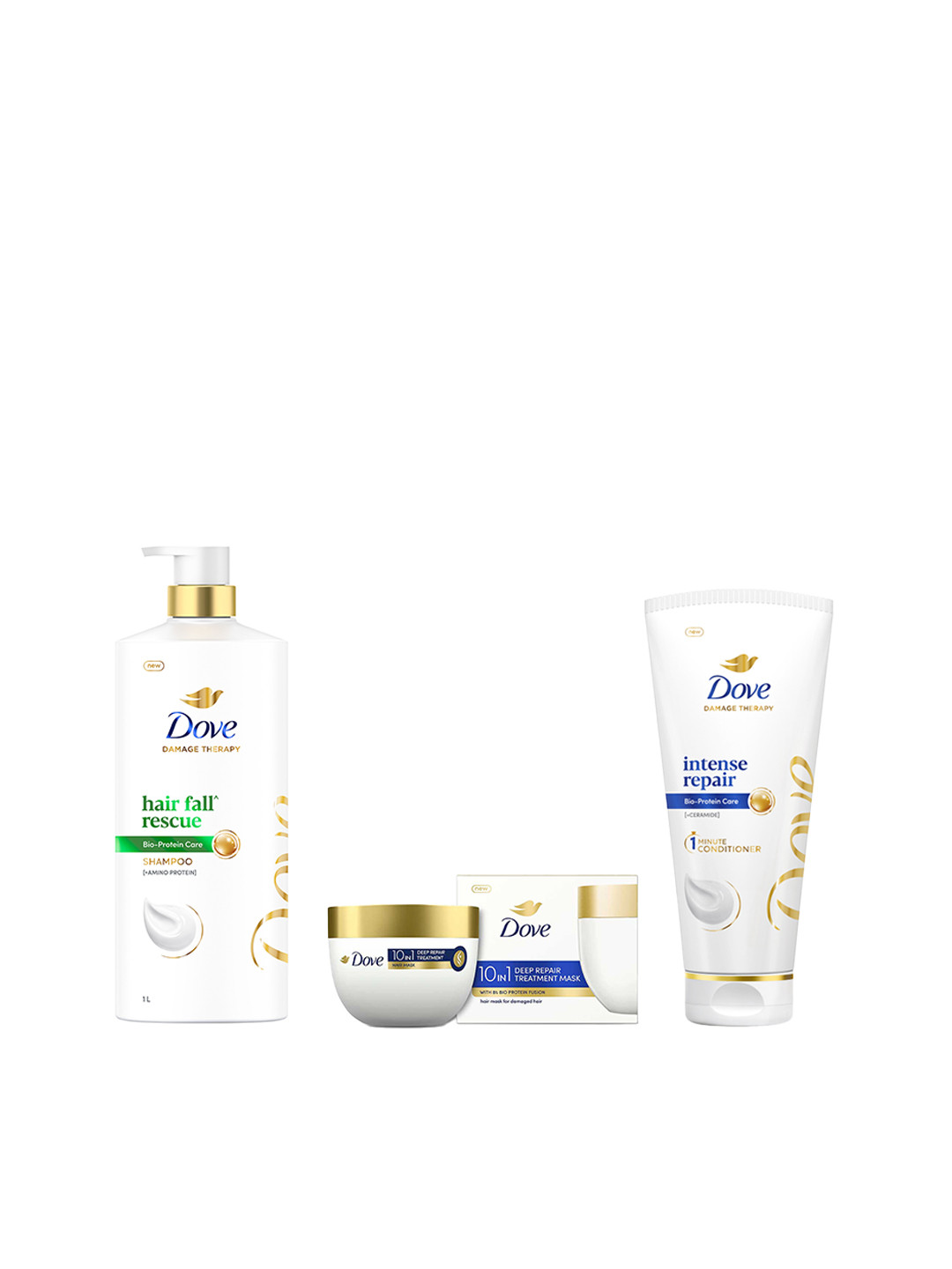 Dove Set of Hair Fall Rescue Shampoo+Intense Repair Conditioner+Deep Repair Hair Mask