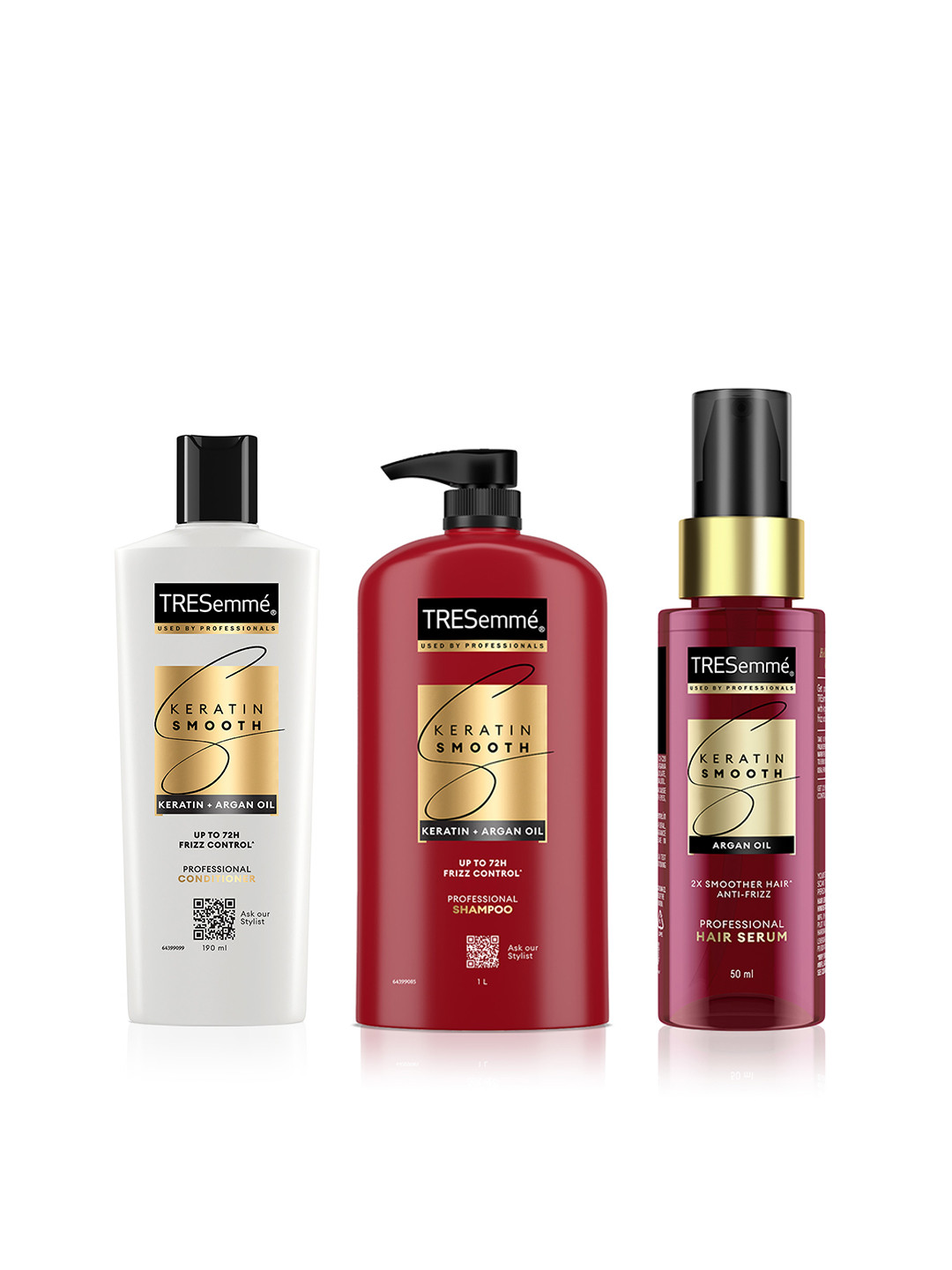 TRESemme Keratin Smooth Shampoo 1L + Conditioner 190ml + Anti-Frizz Hair Serum 50ml