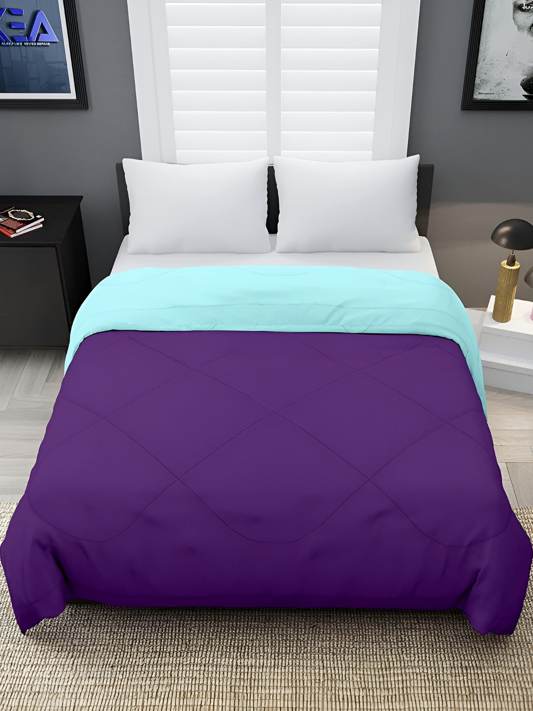 RF RELAXFEEL Purple & Turquoise Blue Geometric Heavy Winter 233 GSM Double Bed Comforter