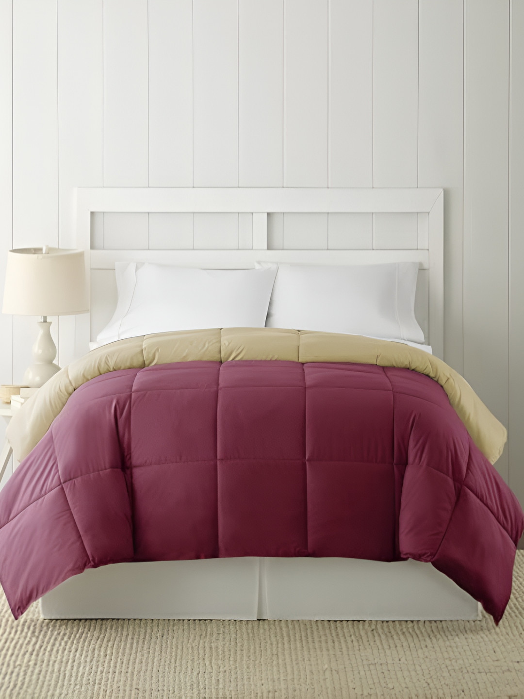 RF RELAXFEEL Purple & Cream Geometric Heavy Winter 150 GSM Single Bed Comforter