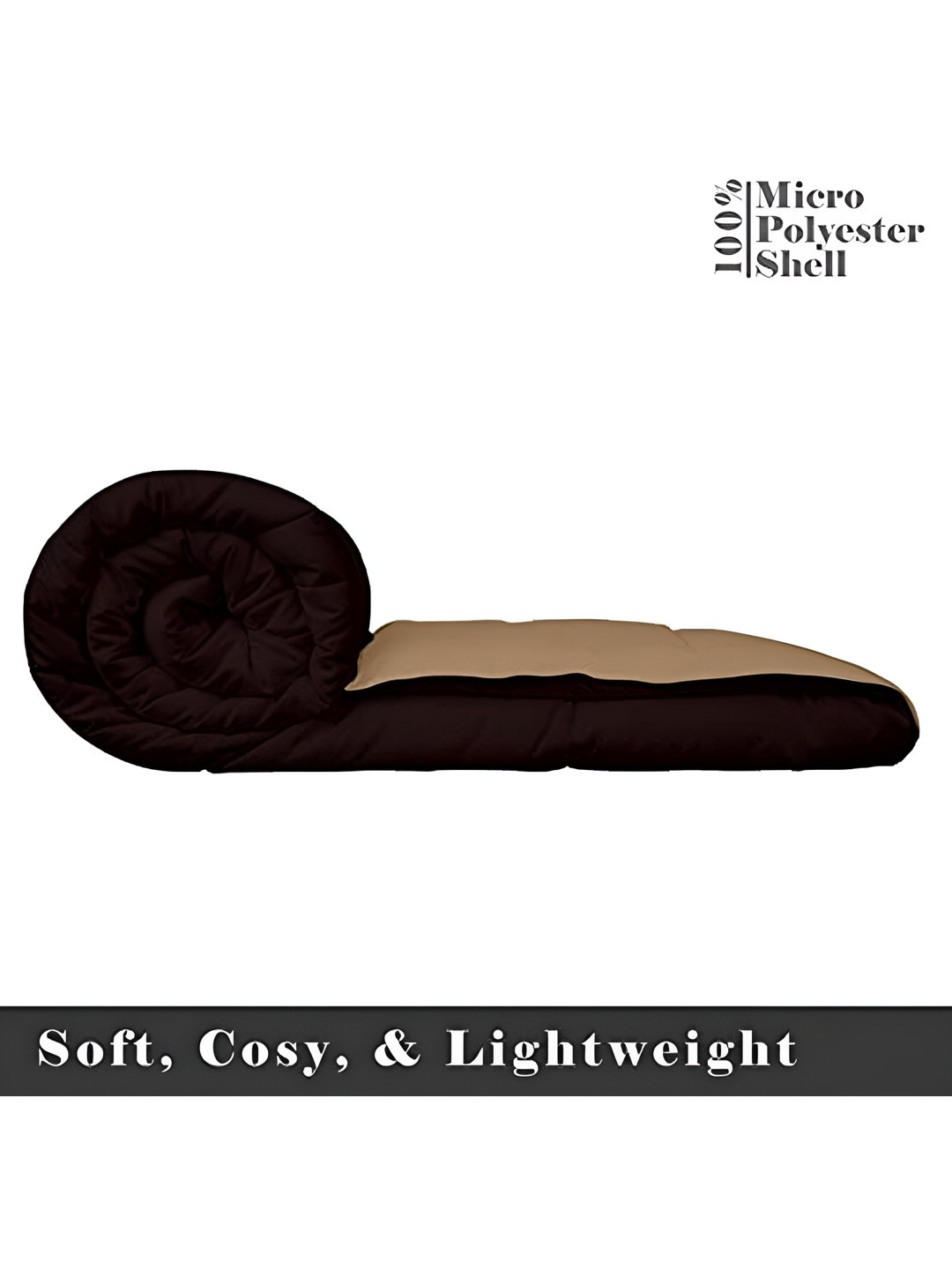 RF RELAXFEEL Beige & Brown Heavy Winter 233 GSM Single Bed Comforter