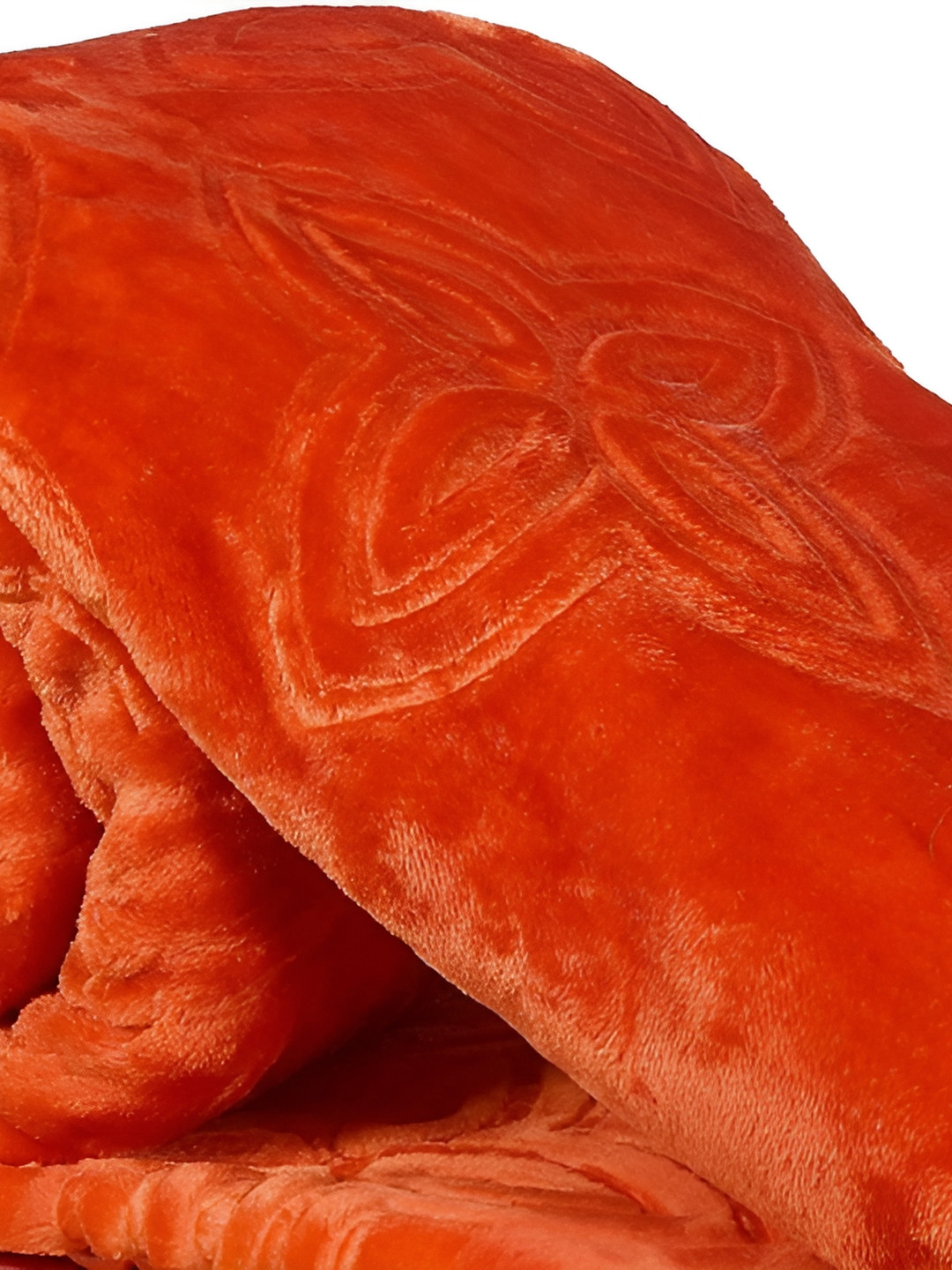 RF RELAXFEEL Orange Floral Heavy Winter 150 GSM Double Bed Blanket