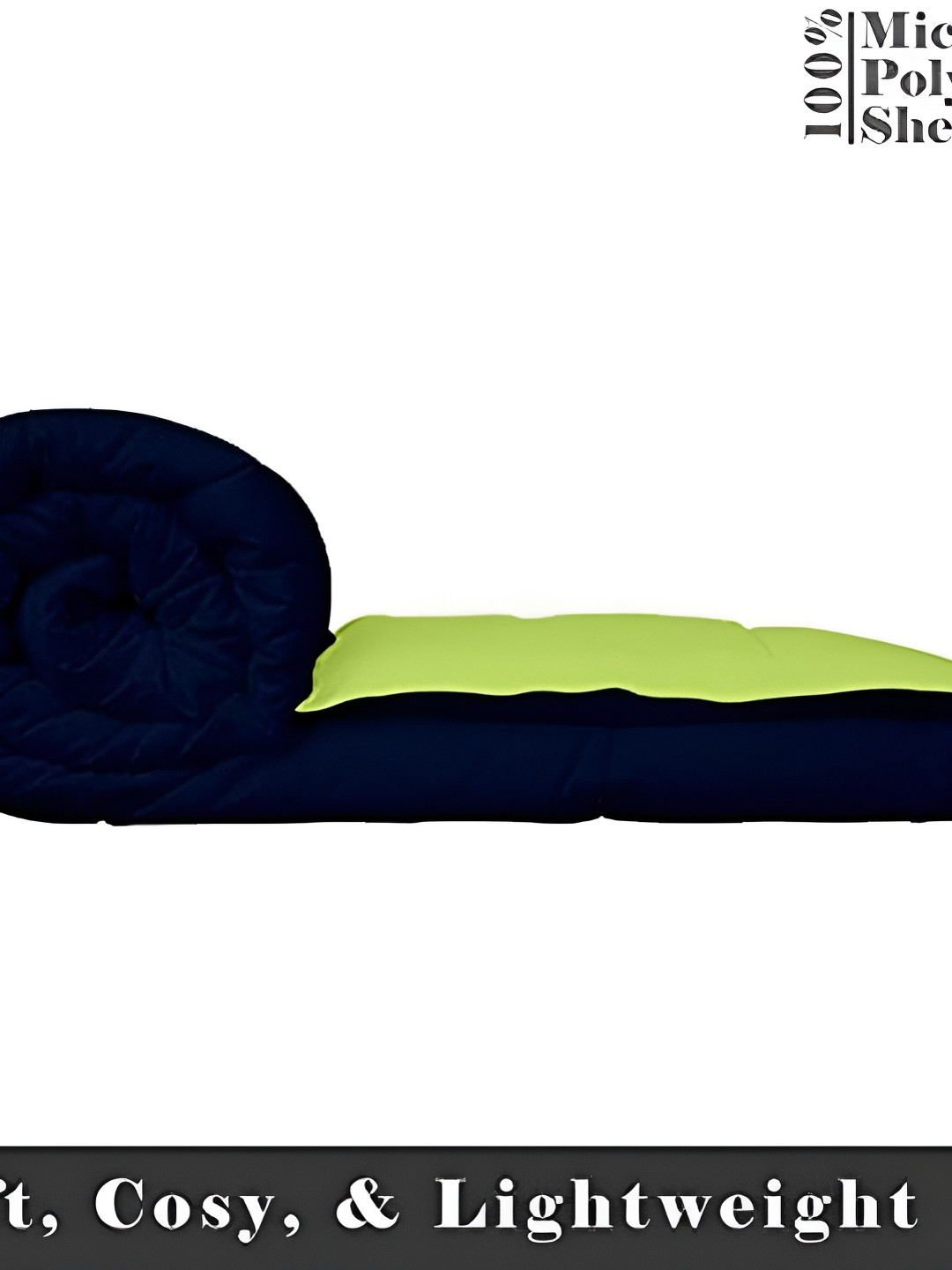 RF RELAXFEEL Green & Black Heavy Winter 233 GSM Single Bed Comforter