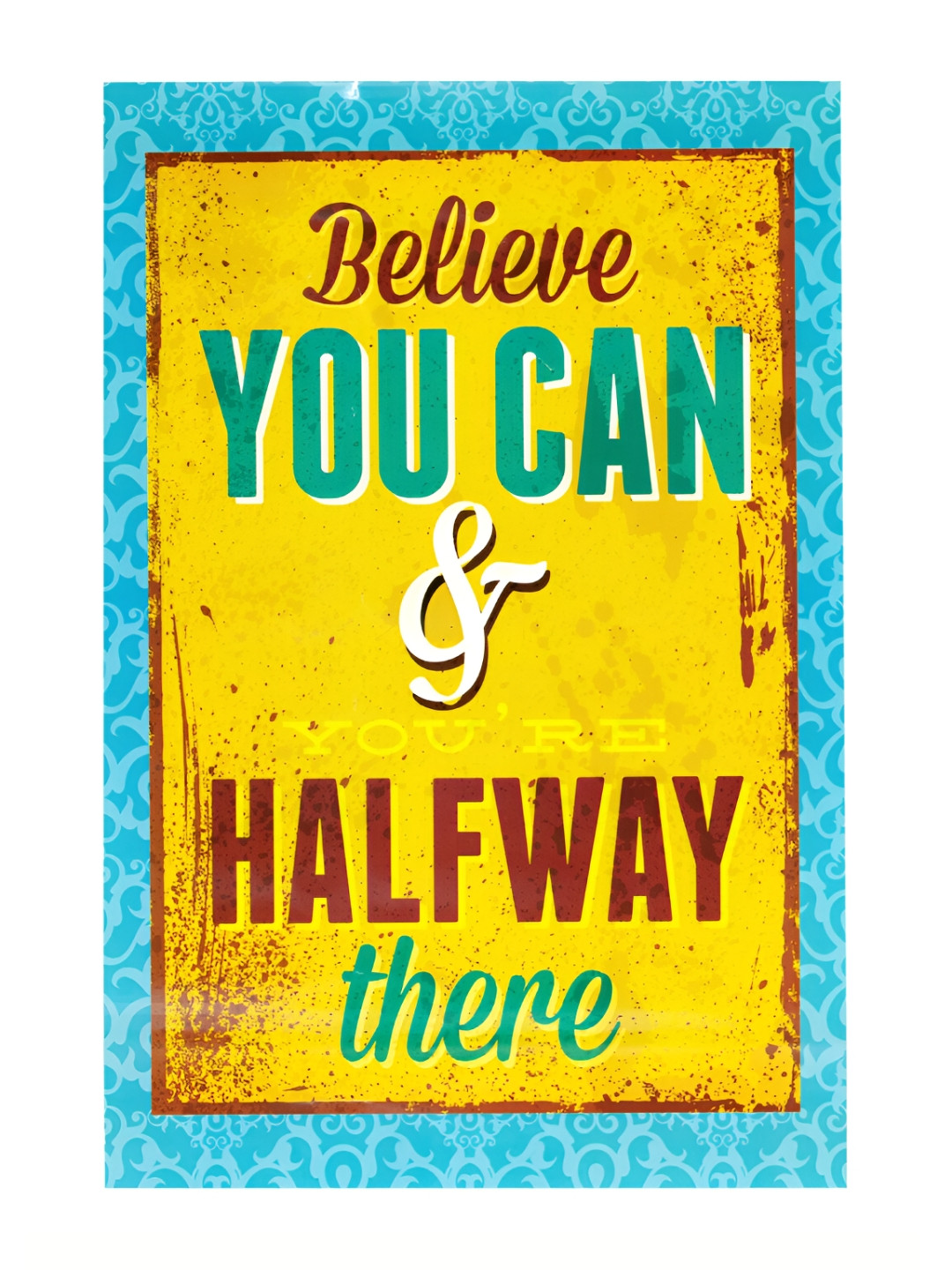 Hawai Yellow & Blue Printed Paper Wall Poster