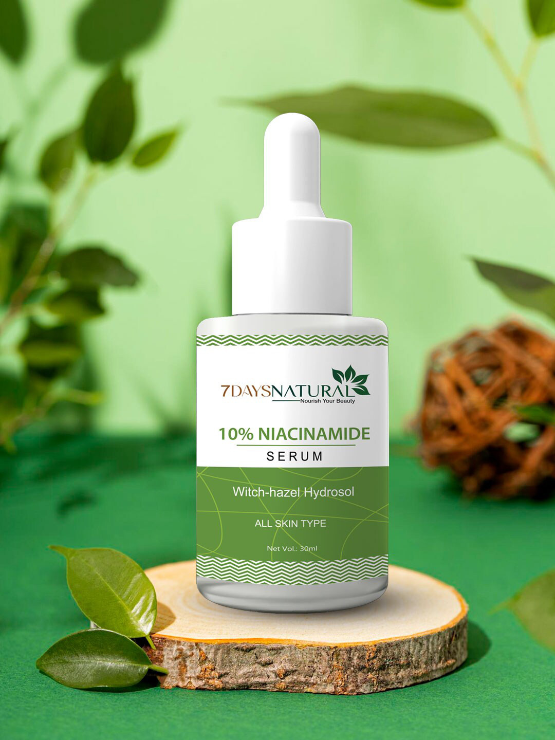 7DAYSNATURAL Natural 10% Niacinamide Face Serum With Witchhazel Hydrosol - 30ml