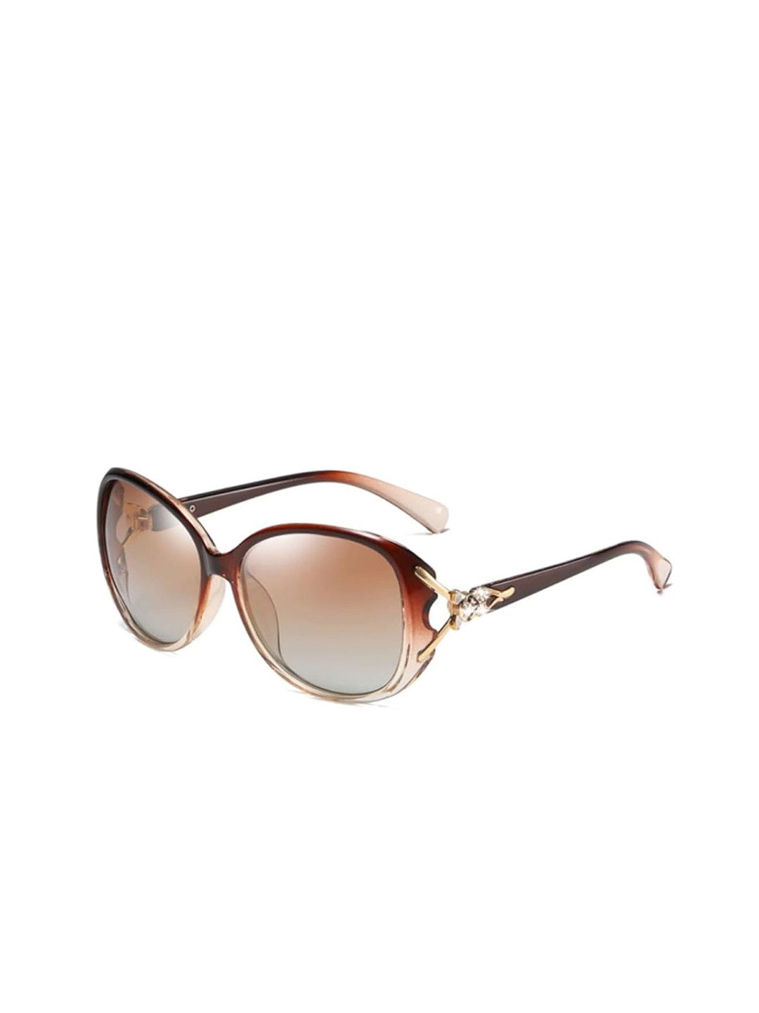 DressBerry Women Brown Oversized Sunglasses with UV Protected Lens FOX BROWN