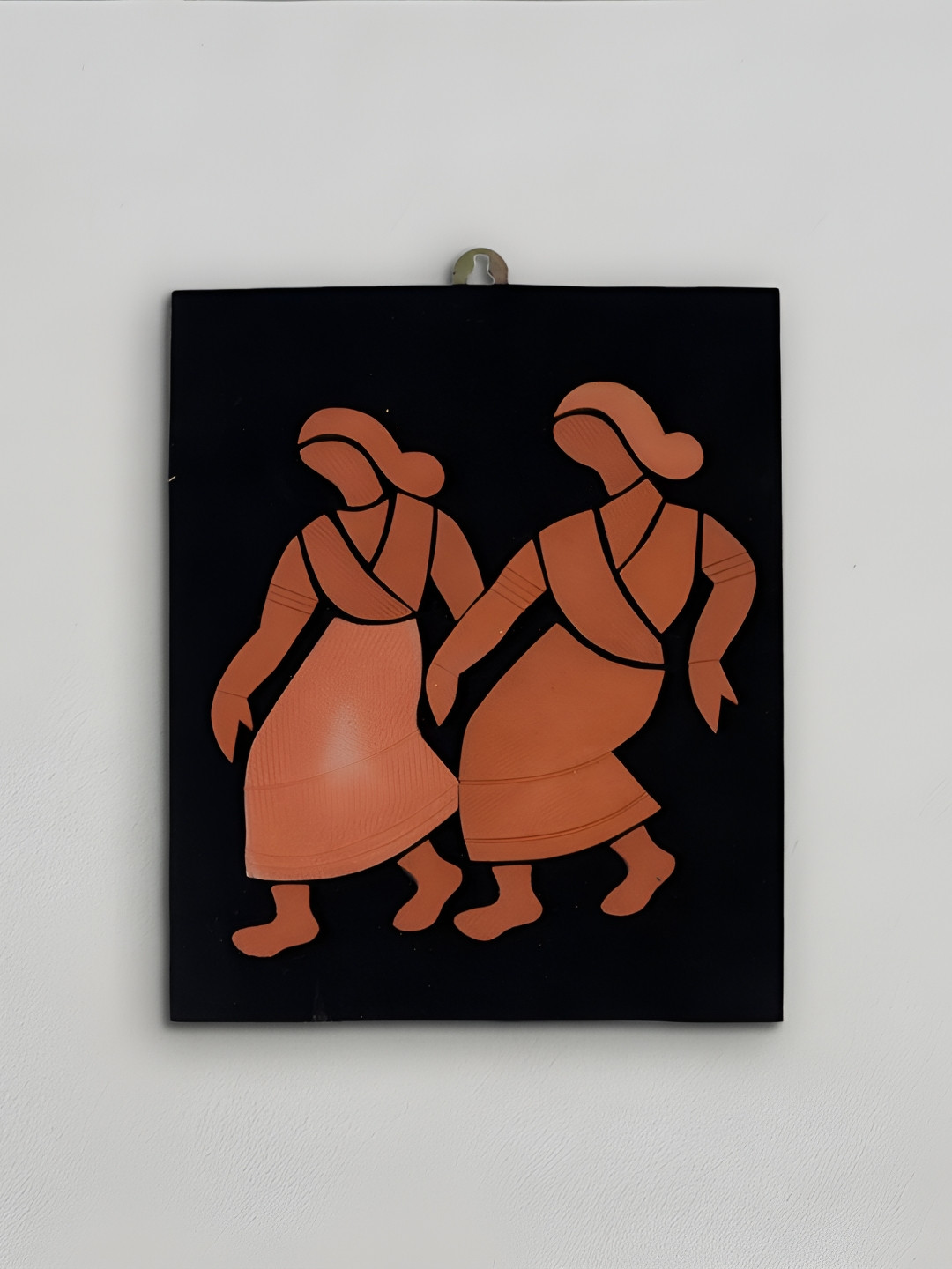 SOWPEACE Brown & Black Textured Tribal Dance Paintings Wall Art