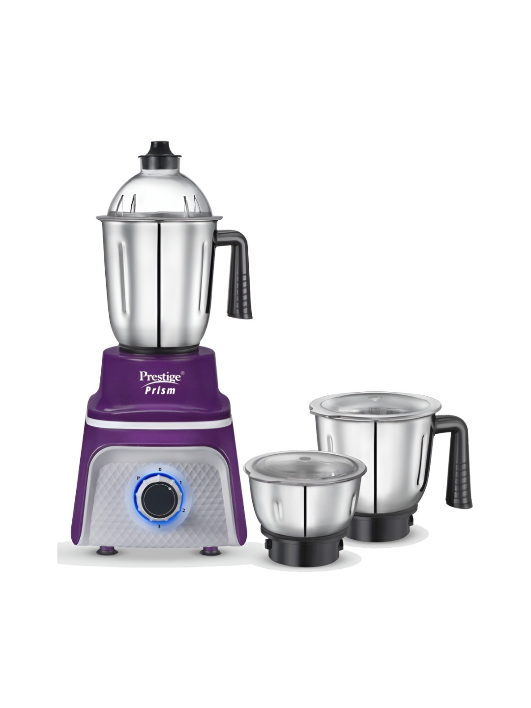 Prestige Prism Purple Stainless Steel Safety Lock 3 Jars Wet and Dry Grinder-750W
