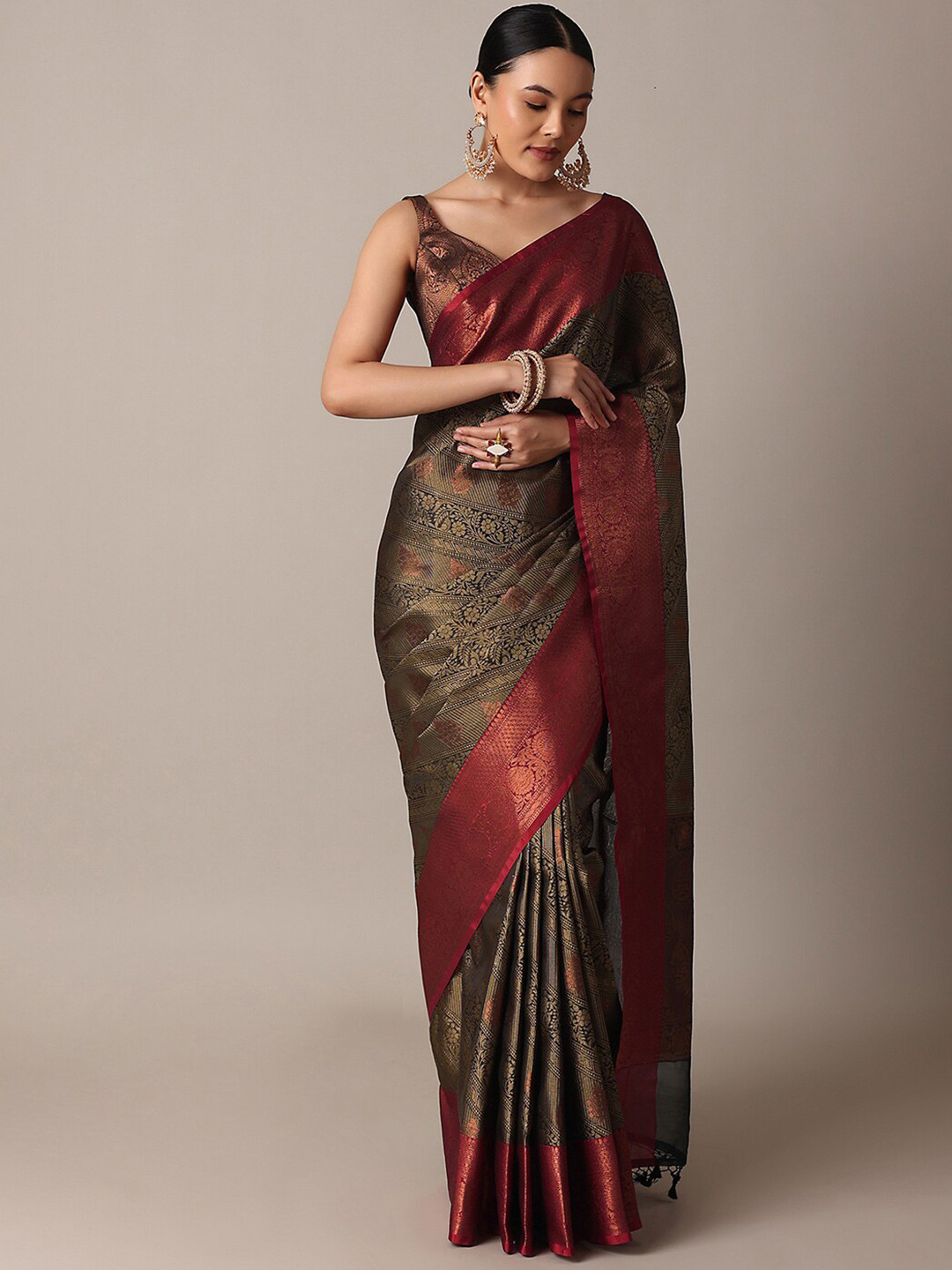 KALKI Fashion Woven Design Zari Saree With Tassels