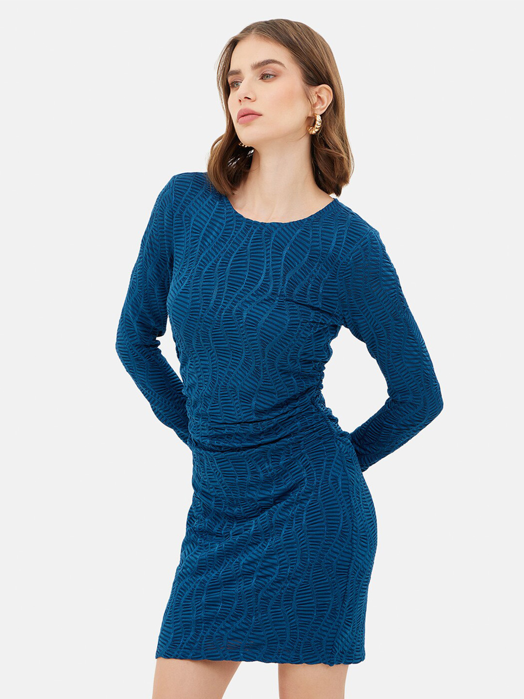 Kazo Self Designed Round Neck Sheath Dress