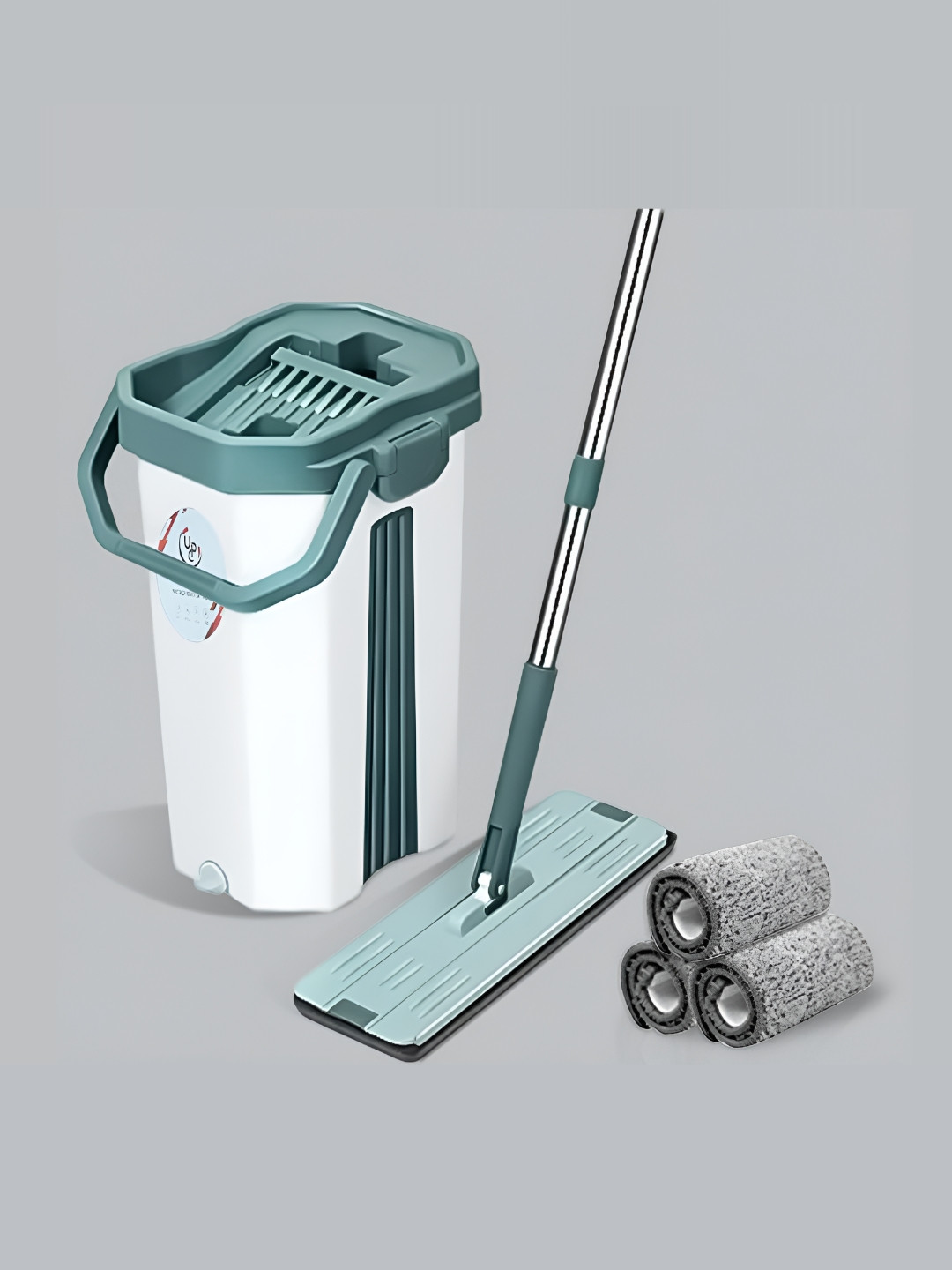 UPC White & Green Bath Accessories Set