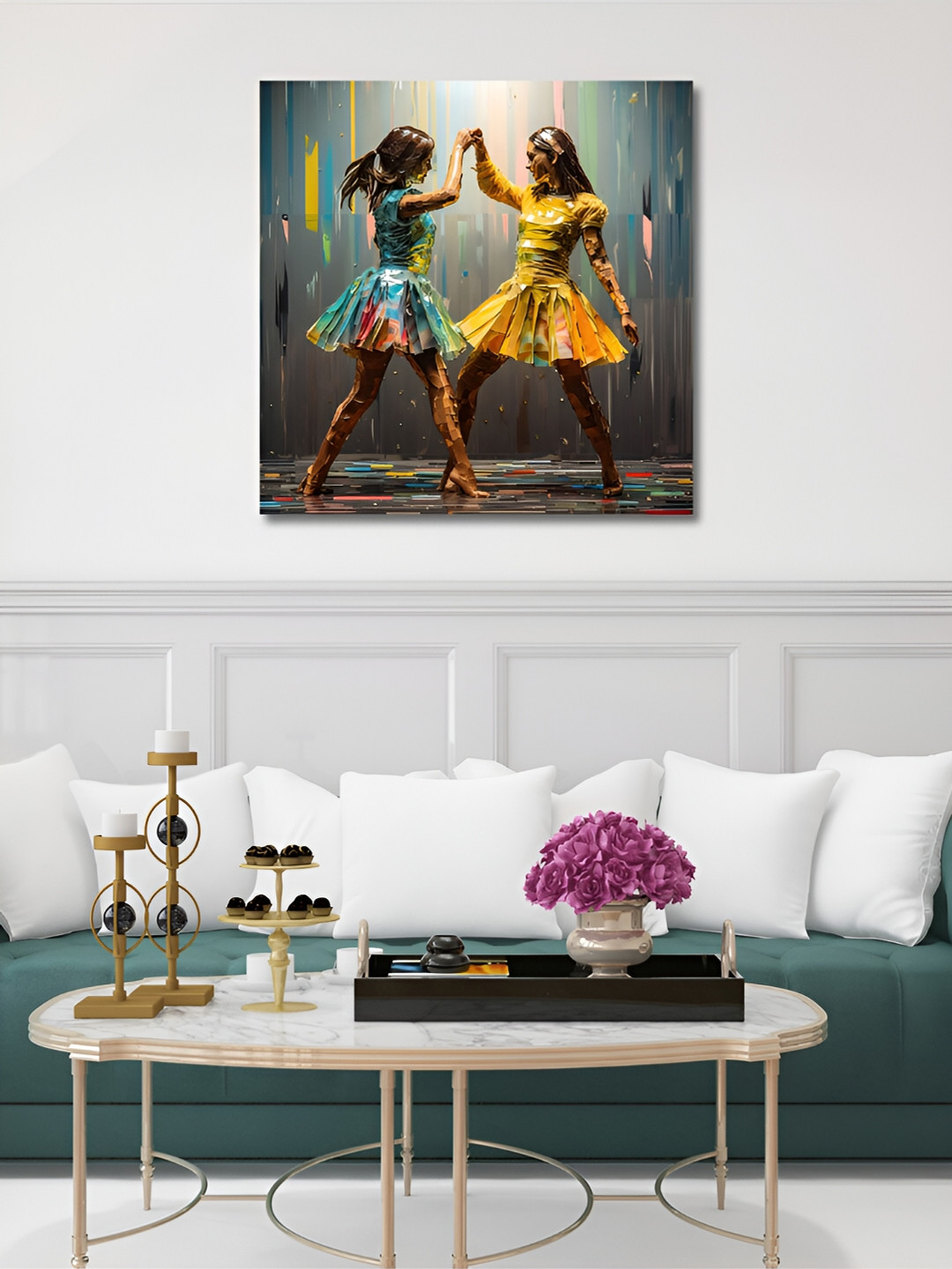 OLIVE TREE Green Canvas Wall Living Room Square Potrait Paintings Wall Art -24 x 24In