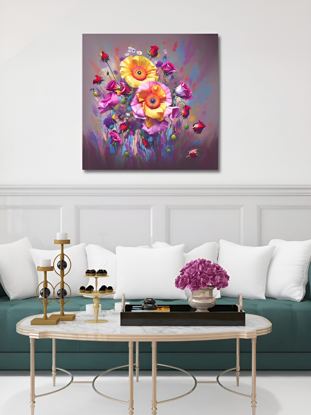 OLIVE TREE Floral Canvas Wall Square Paintings Wall Art -24x24In