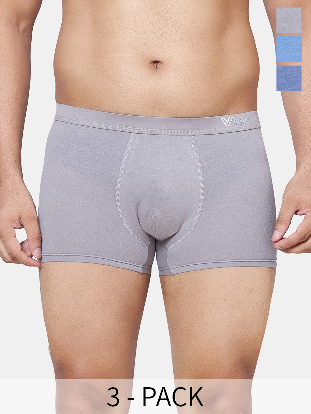 PLUMBURY Pack Of 3 Trunks MB/SPANTY617DBLUE/GR/BLUES