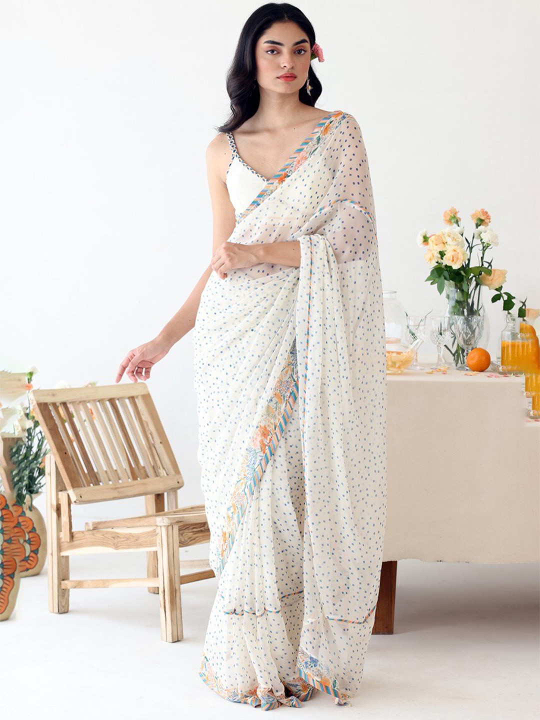 Baise Gaba Saree with Unstitched Blouse piece