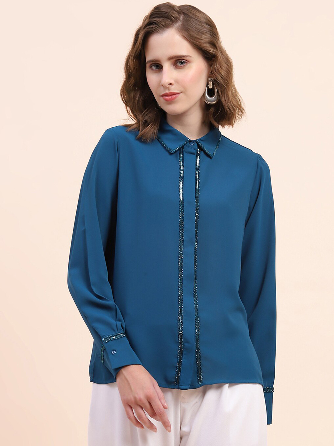 CAMLA Embellished Long Sleeves Casual Shirt