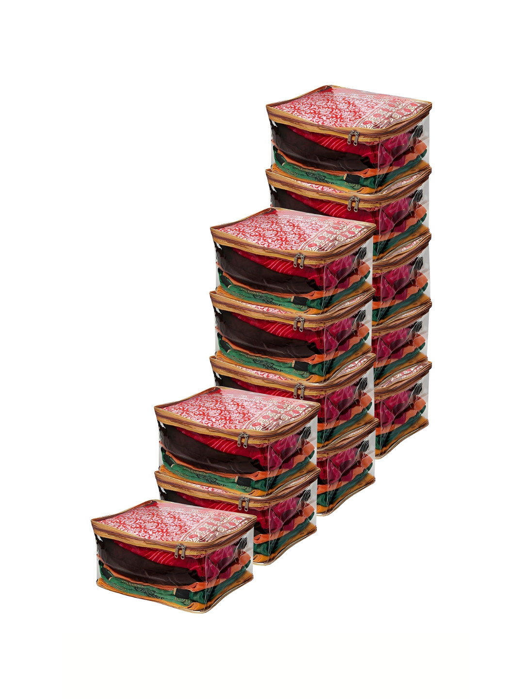 atorakushon Set of 12 Gold Clothes Storage Bags Wardrobe Organisers