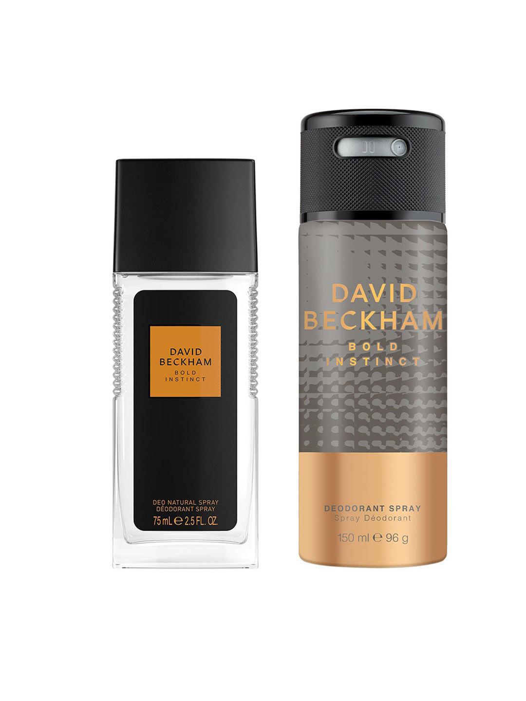 DAVID BECKHAM Set Of 2 Bold Instinct Natural & Bold Instinct Deodorant - 75ml & 150ml/96g