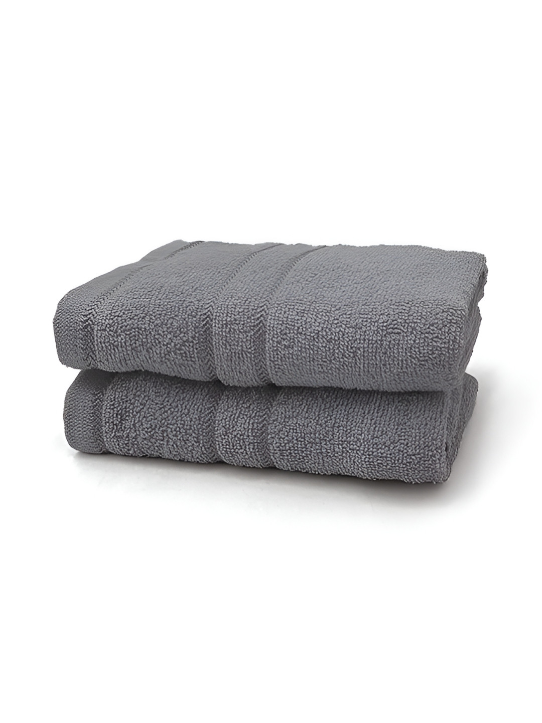 Signature Matrix Zero Twist Grey 2-Pcs Pure Cotton Hand Towels