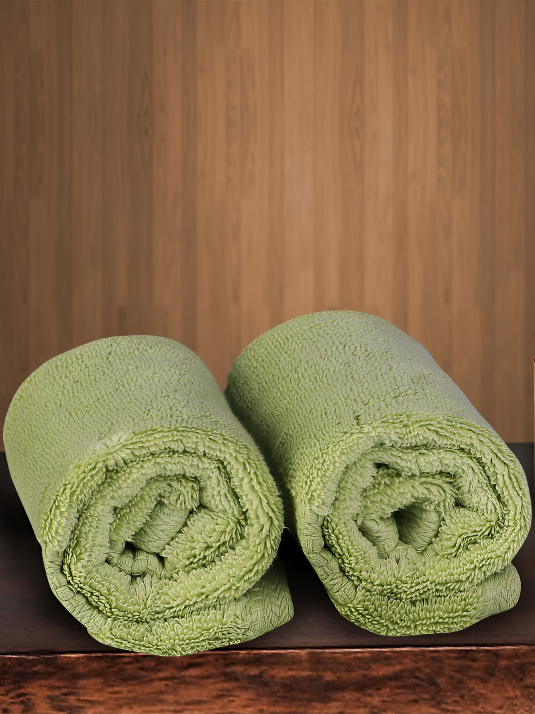 Signature Matrix Zero Twist Green 2-Pcs Pure Cotton Hand Towels