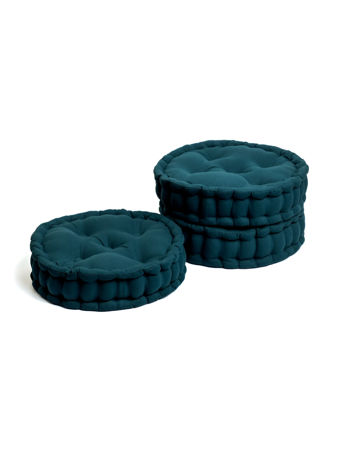 SKANDA FAB Green 3 Pieces Round Floor Cushion