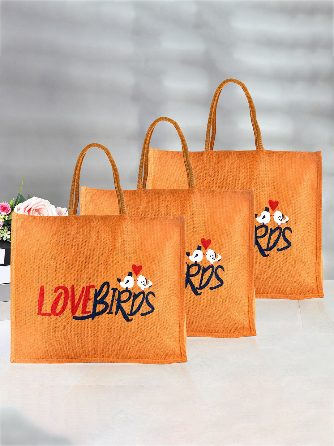 Kuber Industries Set Of 3 Printed Shopping Bags