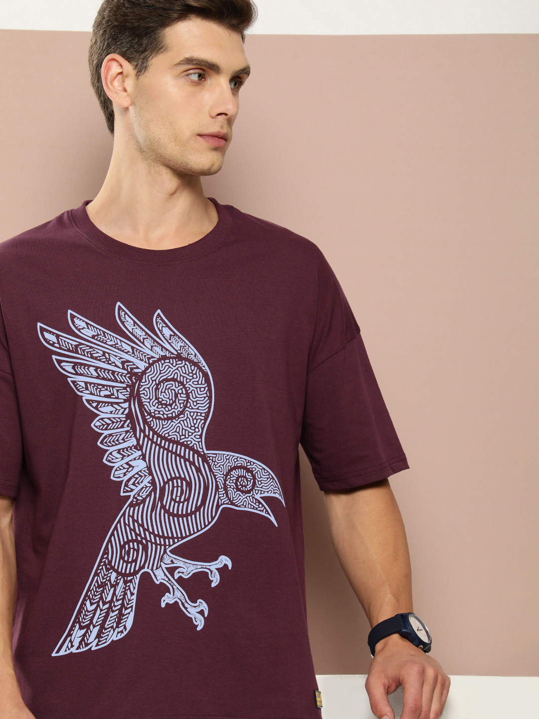 Stormborn Men Graphic Printed Oversized Drop-Shoulder T-shirt