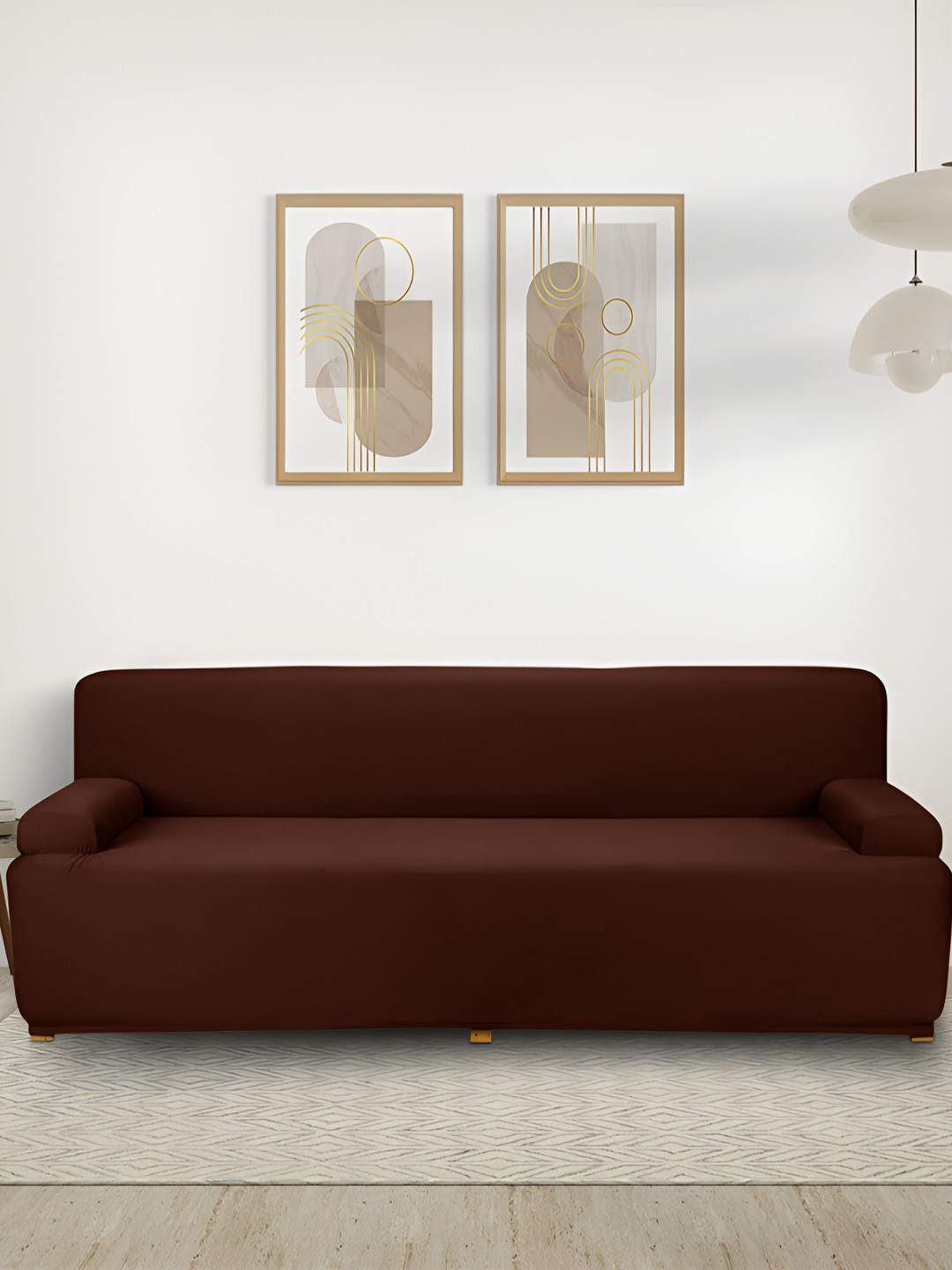 Dakshya Industries Brown 3 Seater Elastic Sofa Cover