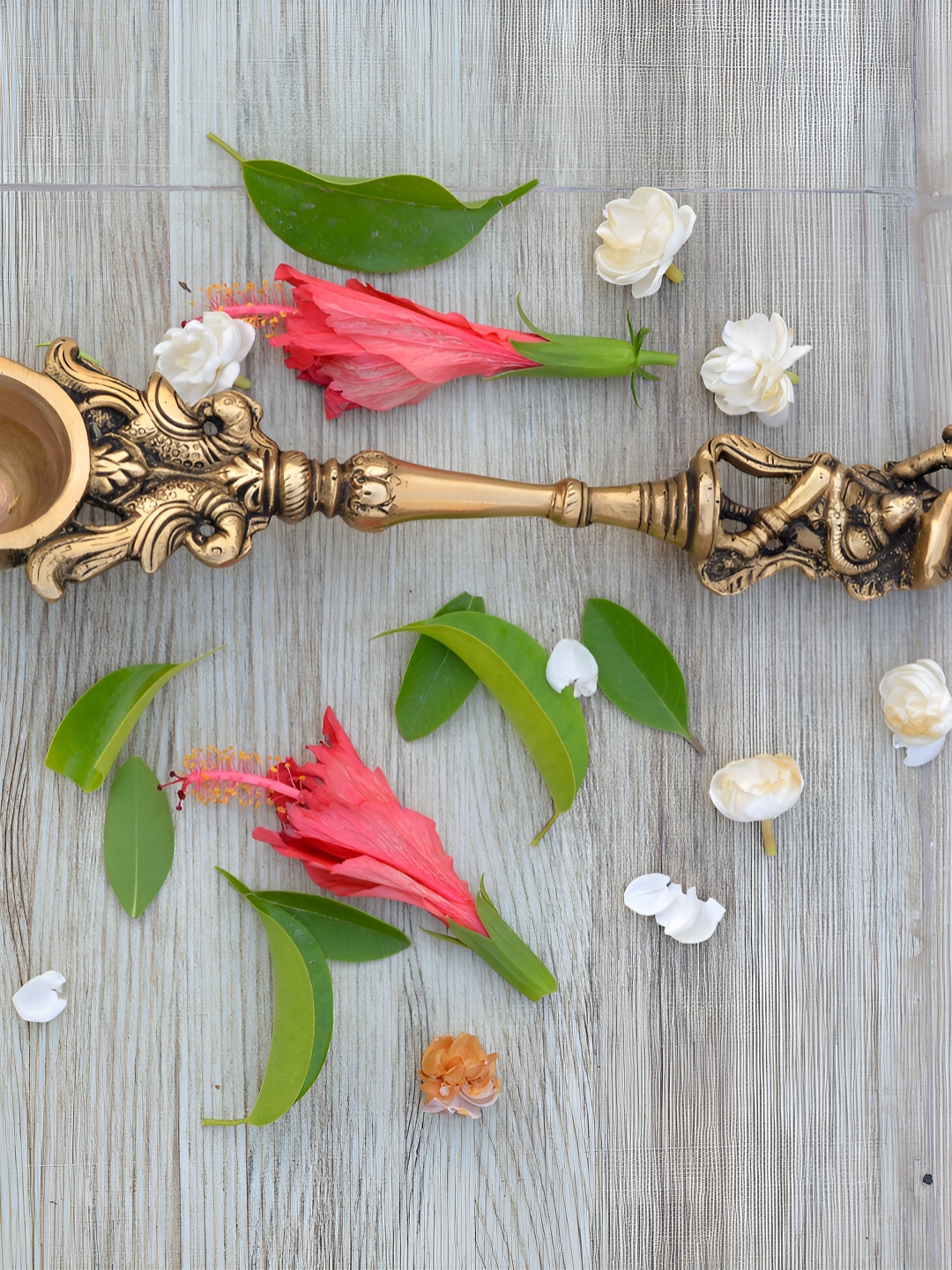 Aakrati Yellow Traditional Brass Pooja Spoon