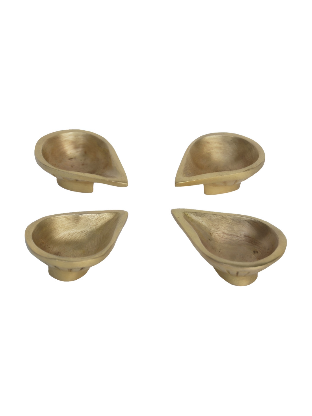 Aakrati 4 Pcs Yellow Brass Diyas