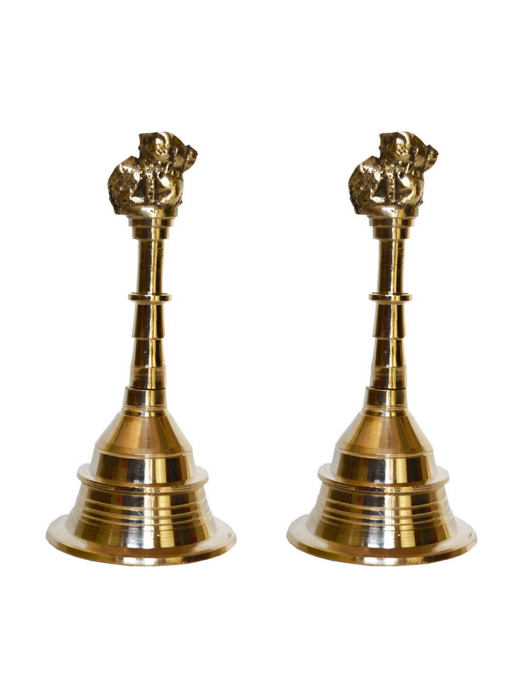 Aakrati 2 Pcs Yellow Brass Pooja Bells