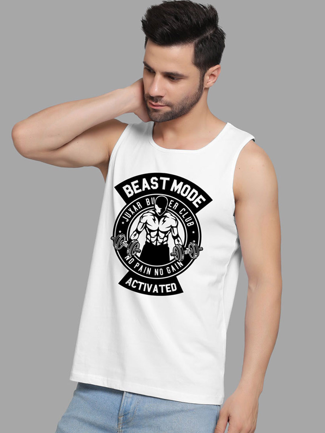 Juxar Printed Innerwear Vests JXR-014SAN-WH-XS