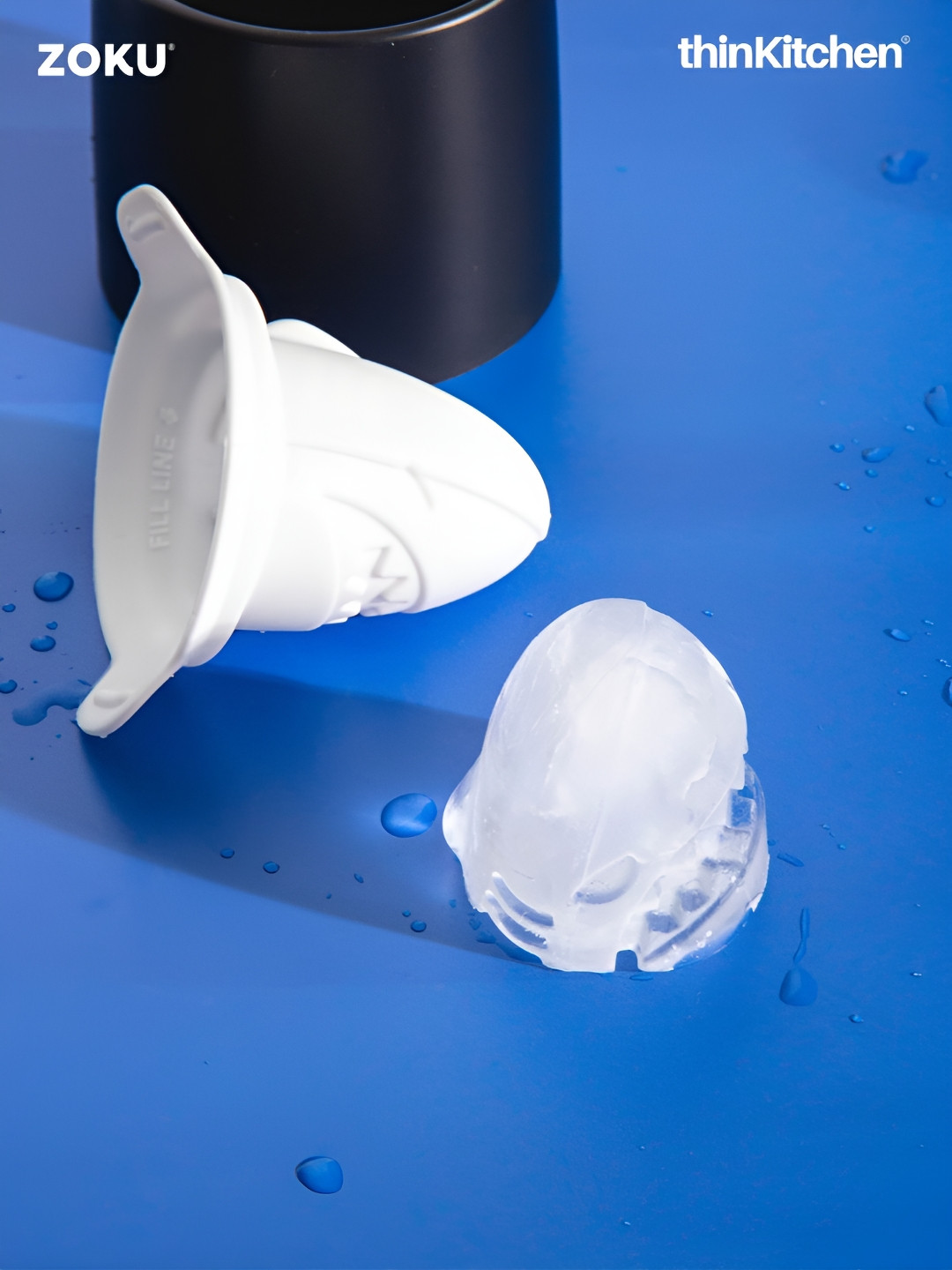 ZOKU Navy Blue Silicone Shark Ice Mould