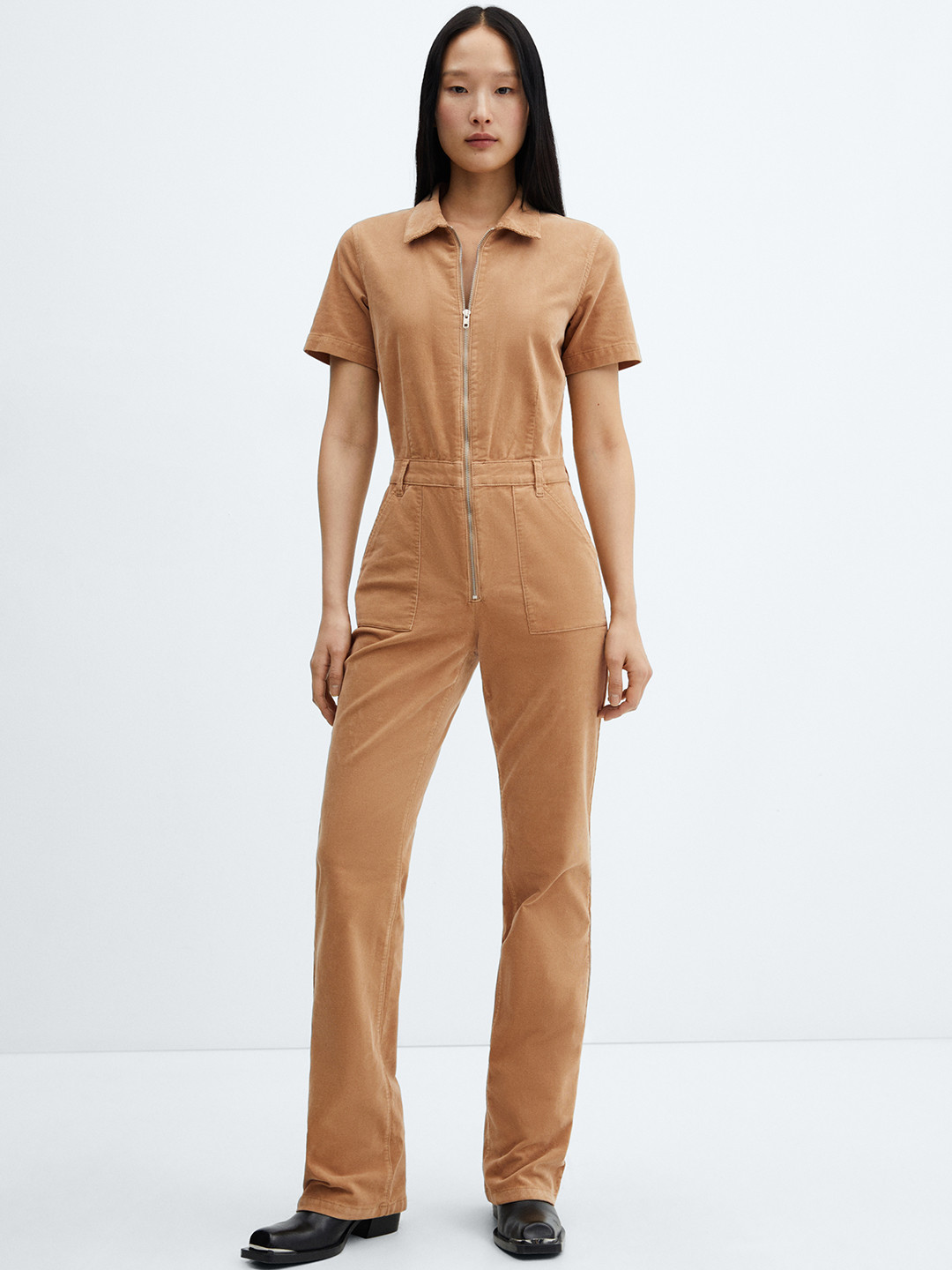 MANGO Corduroy Basic Jumpsuit