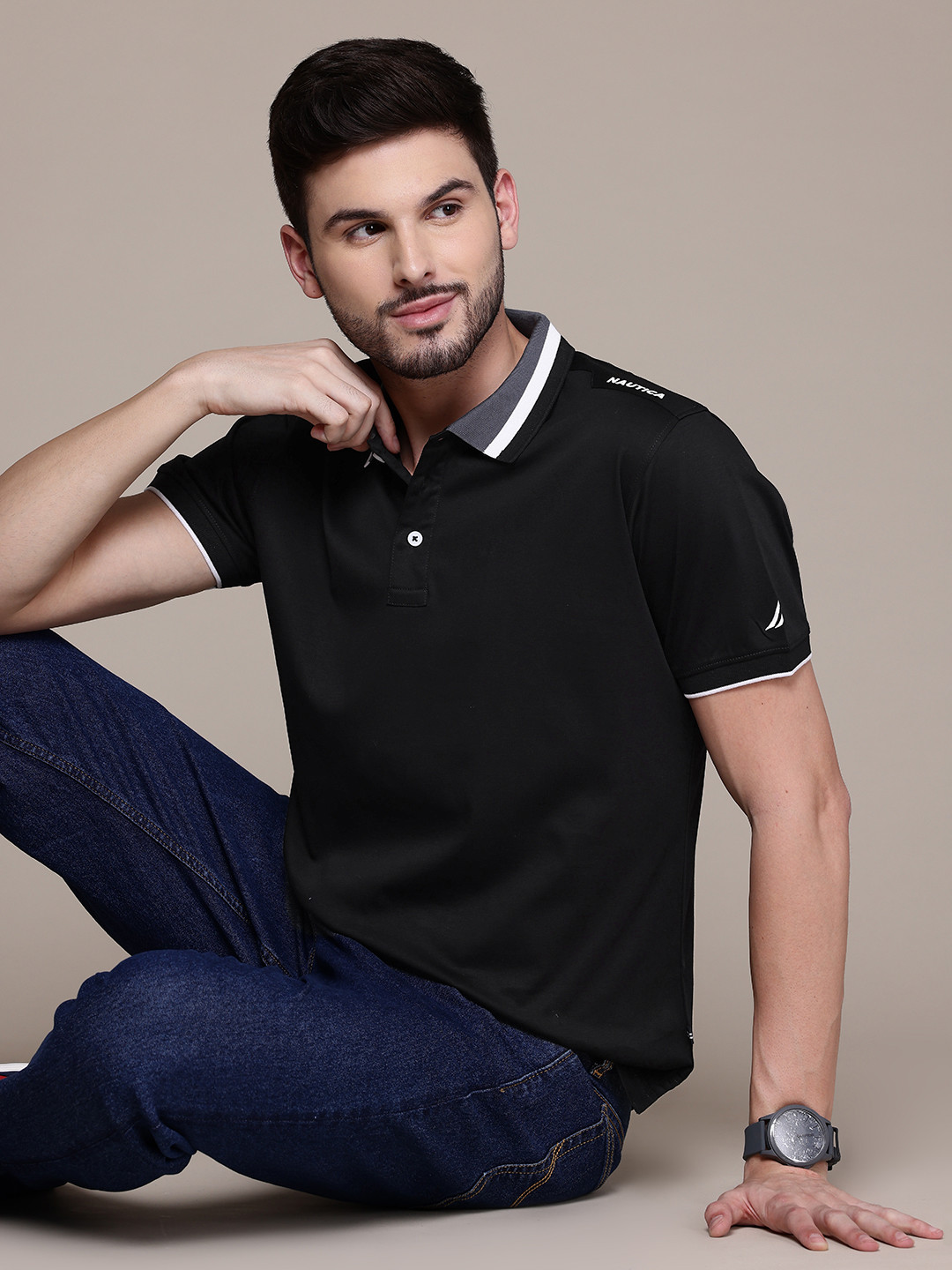Nautica Polo Collar Pure Cotton T-shirt