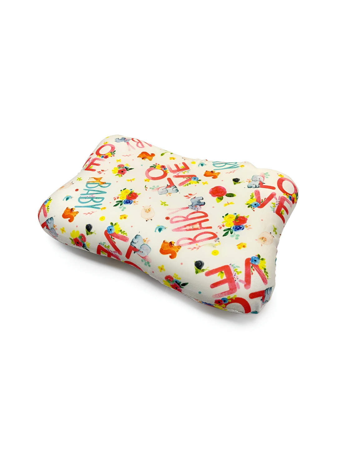 Sleepsia White Abstract Polyester Medium Memory Foam Baby Pillow-11.4 x 36 x 53 cm