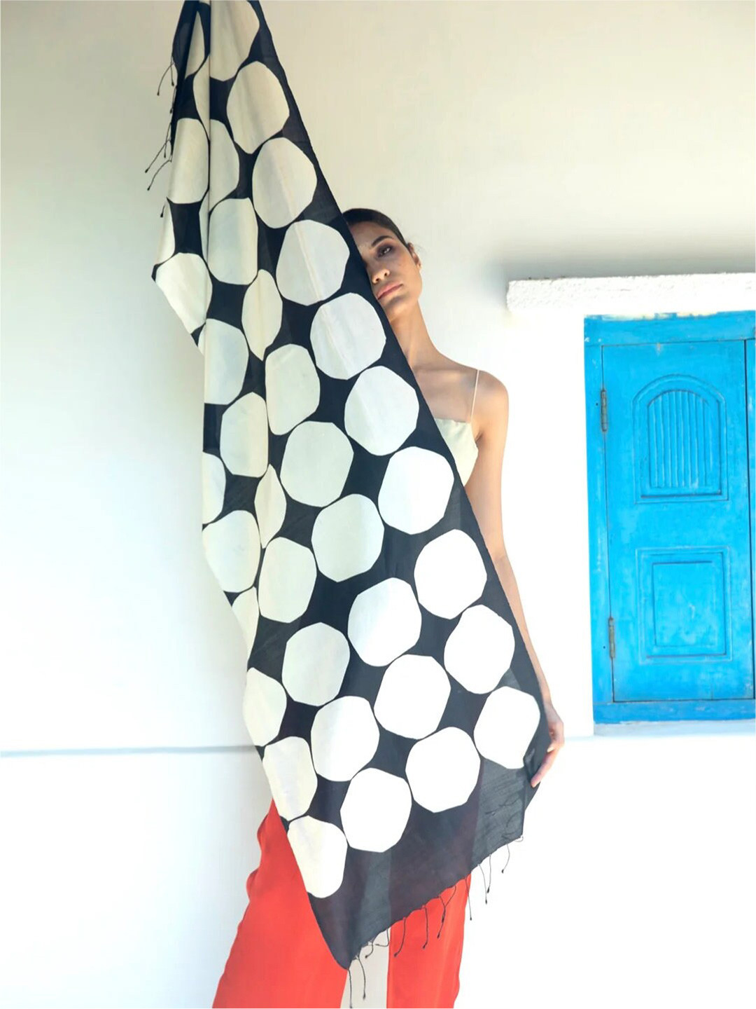 AESHAANE Hand Block Printed Silk Scarf