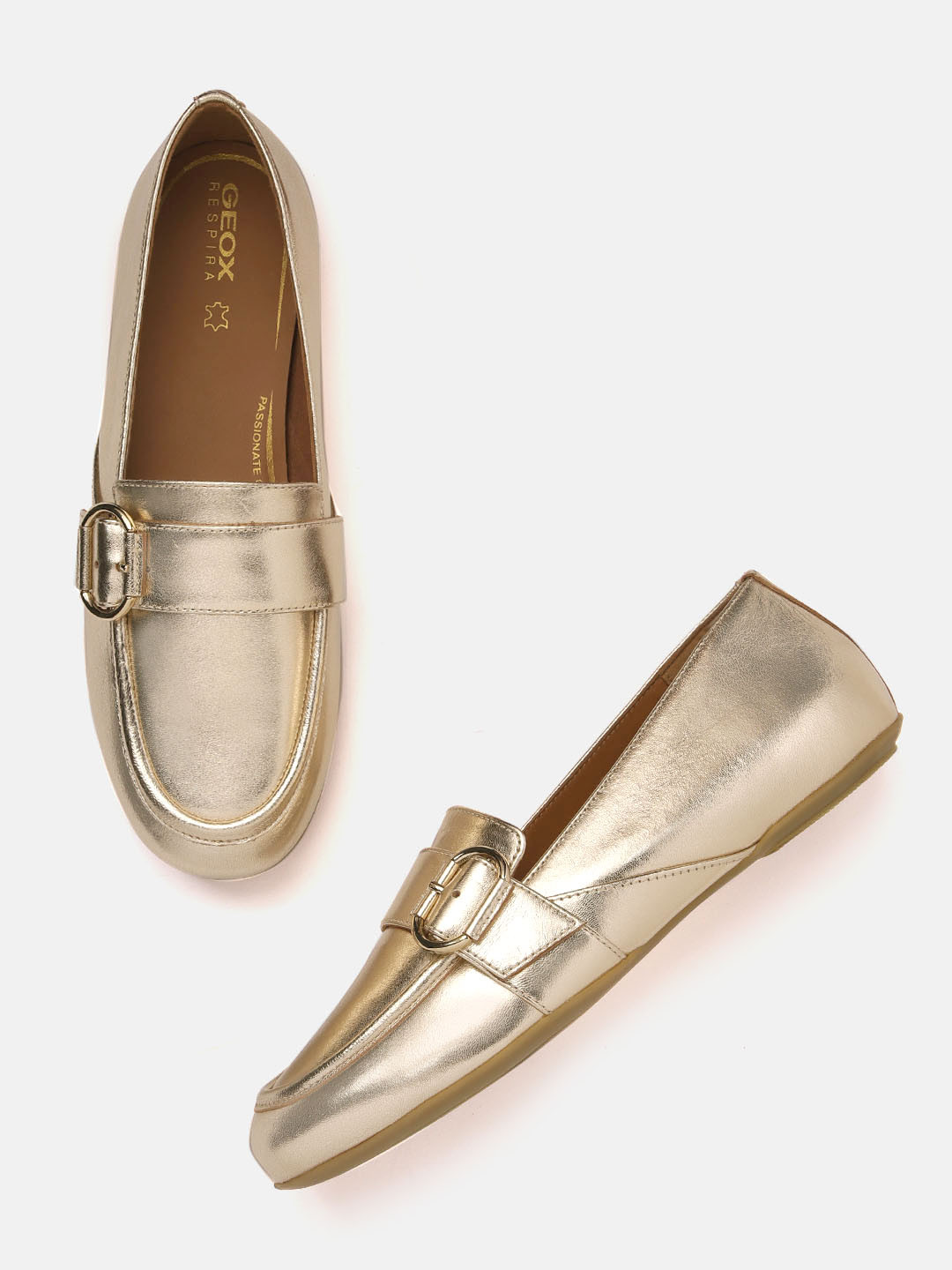 Geox Women Lightweight Buckled Leather Loafers