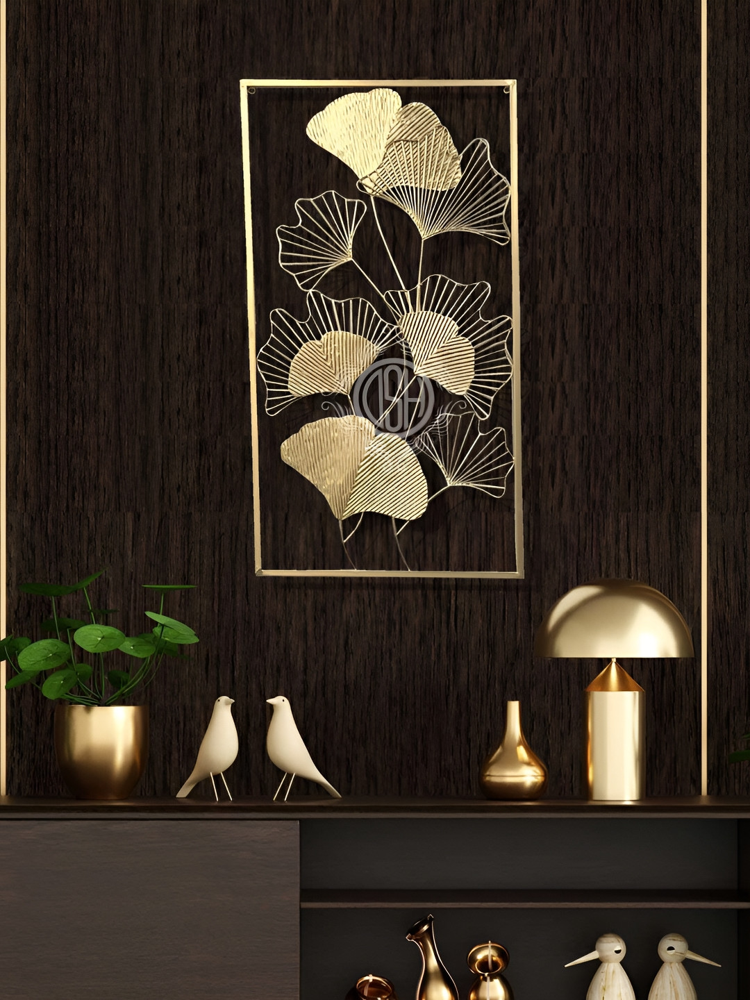 DSH Crafting Your Curiosity Oslo Metal Floral Matte Hanging Hall Wall Hangings-35.8In