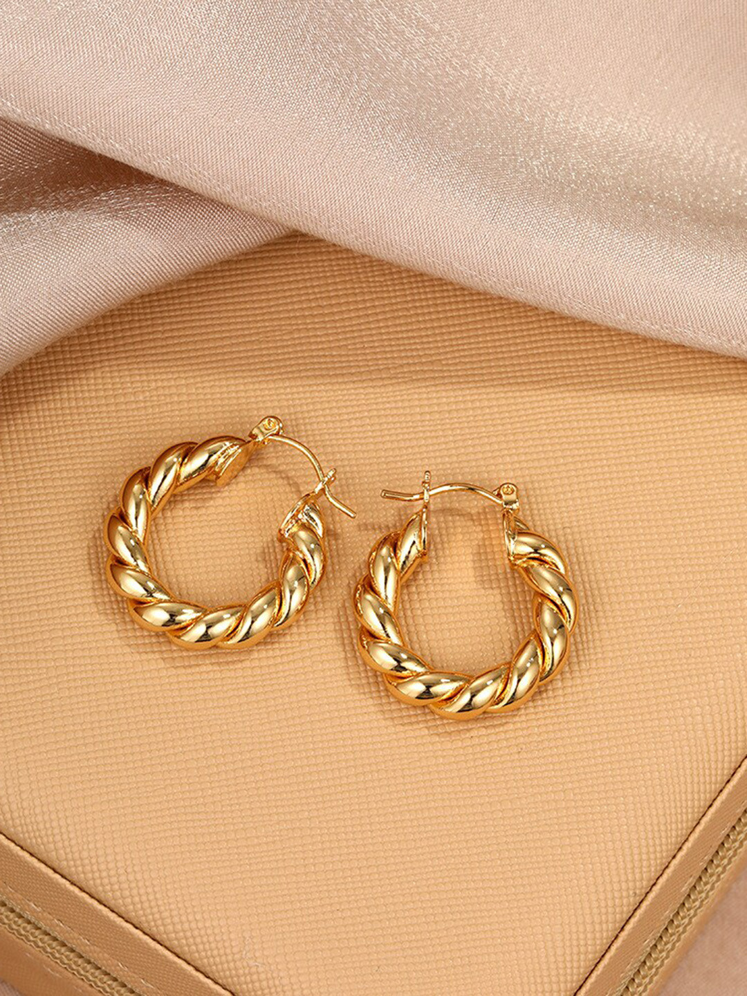 Shining Diva Fashion Gold-Plated Hoop Earrings