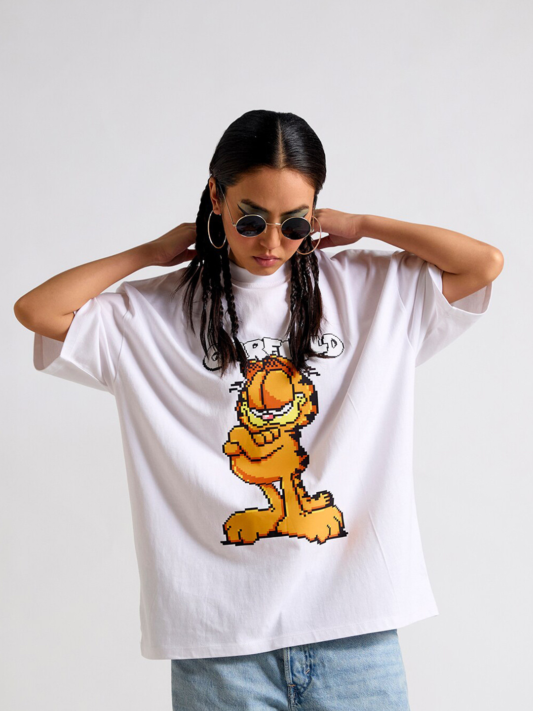 THE CLOTHING FACTORY Spongebob Printed Round Neck Oversized T-shirt