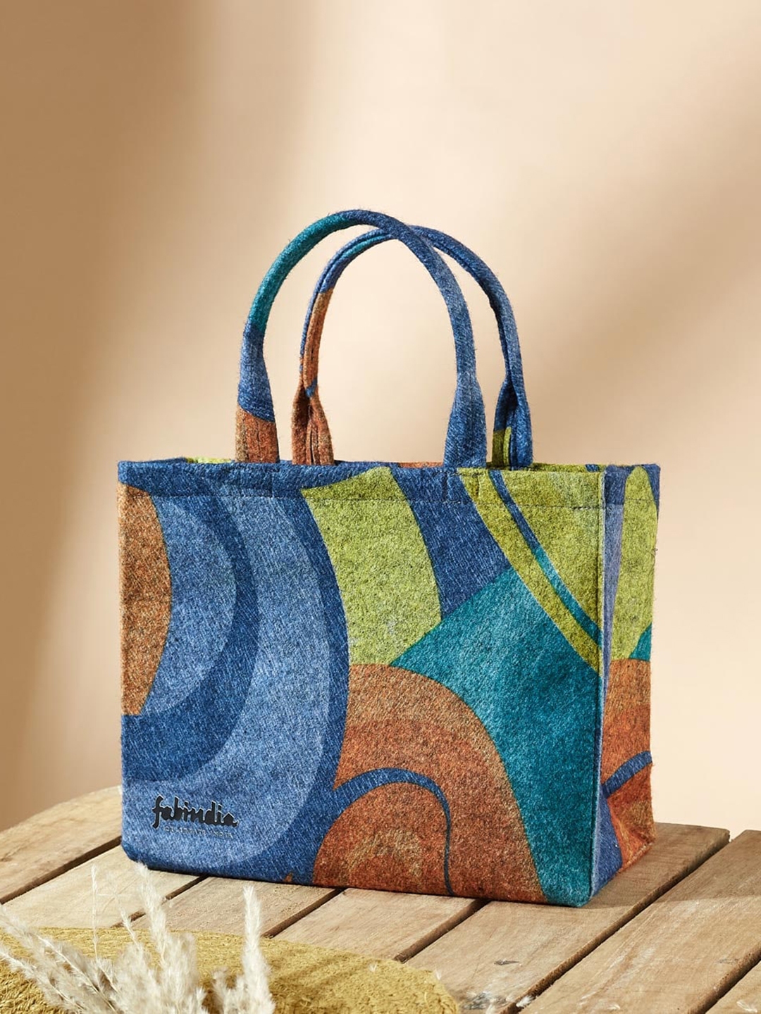Buy Fabindia Abstract Printed Oversized Structured Tote Bag Handbags for Women 28609834 Myntra