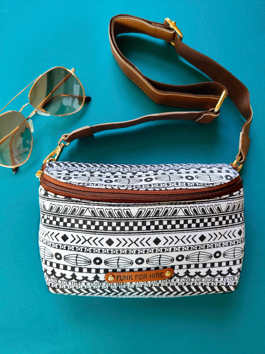 Funk For Hire Ethnic Motifs Printed Bowling Sling Bag