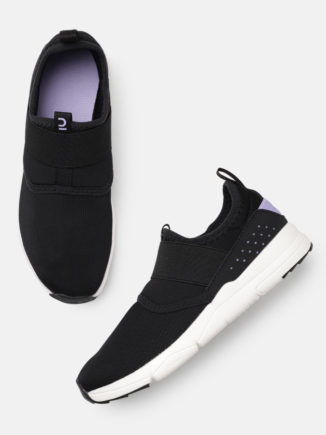 Decathlon Newfeel Women Black Lightweight Slip-On Walking Shoes