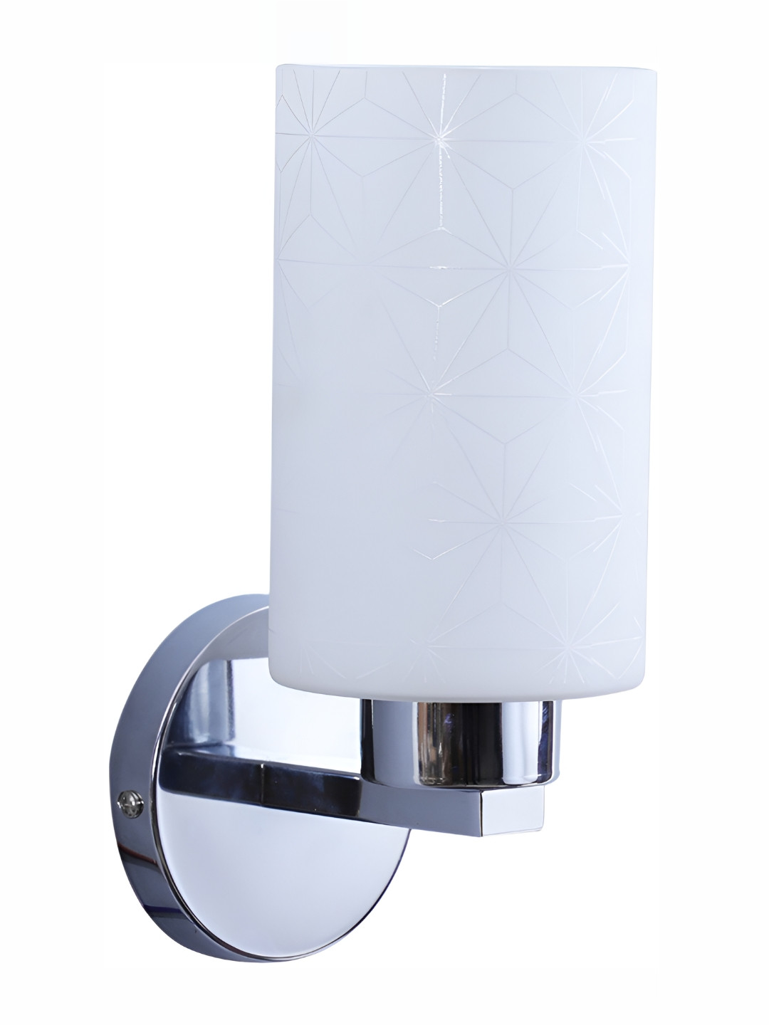 DENICRAAS Silver-Toned & White Metal Contemporary Cylindrical Shaped Wall Lamp