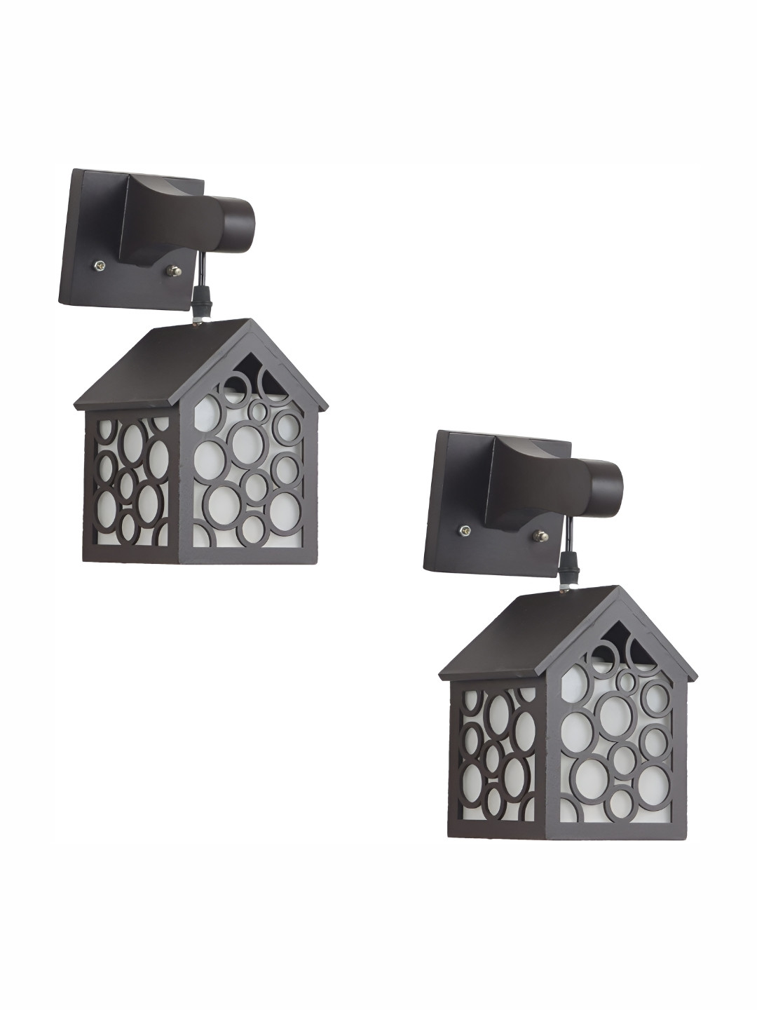 DENICRAAS Brown Textured Wooden Contemporary Abstract Shaped Wall Lamp